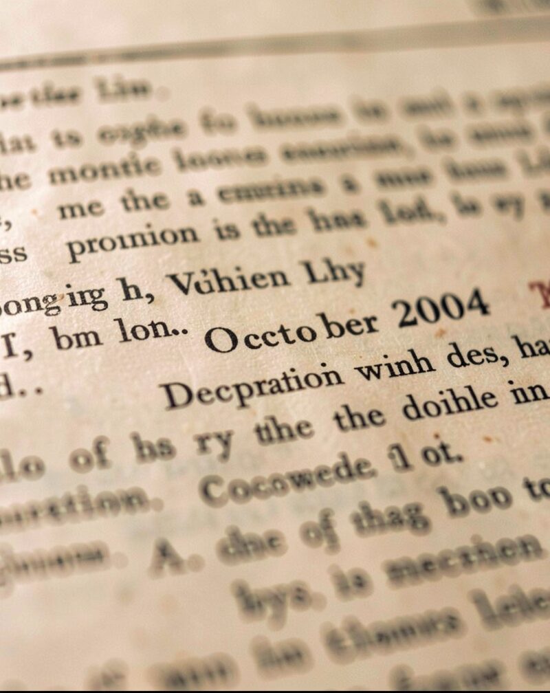 A close view of the date line on an old printed declaration